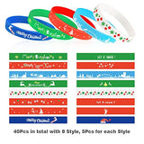40-Pack Christmas Silicone Bracelets for Kids and Adults Party Favors