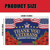 Veterans Day Decorations Photography Red Poppies Thank You Veterans Day Banner 4Th Of July Patriotic Fourth Of July Backdrop Remember And Honor Decorations And Supplies For Party