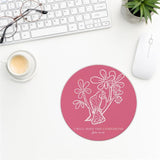 Pink Christian Mouse Pad,Bible Round Mouse Pad,Trendy Non-Slip Rubber Base Mousepads For Home Office Dorm Desk Decor,Teen Girl Women Gifts,8.7 X 8.7 Inch