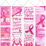 4 Pack Breast Cancer Awareness Backdrop Banner Decorations