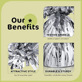 12-Pack Silver Balloon Weights – 4.8" Metallic Foil Weights for Helium Balloons & Table Decor