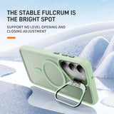 For Samsung Galaxy S23 Plus Case With Magnetic Compatible With Magsafe Built-In Kickstand Stand Shockproof Protective Cover For Galaxy S23+ Plus Phone Case (Light Green)