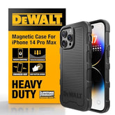 DEWALT Heavy Duty Strong Magnetic for iPhone 14 Pro Max Case Fits MagSafe, Drop Resistant Impact Protective Back Cover, Shockproof Slim Fit for iPhone 14 Pro Max Phone Case, Matte Black