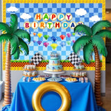 Cartoon Hedgehog Birthday Decor Photo Backdrop & Themed Party Banner