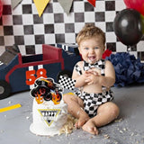 Trucks Cake Topper Truck Cake Decorations Racing Car Checkered Flag Birthday Cake Cupcake Toppers For Kids Boys Truck Themed Racing Car Party Decorations Supplies