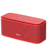 DOSS SoundBox Touch Wireless Bluetooth Speaker with HD Sound and Bass, IPX5 Water-Resistant, 20H Playtime, Handsfree, Portable for Office, Home, Outdoor, Travel-Red