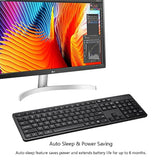 Wireless Keyboard, 2.4G Usb External Silent Cordless Keyboard For Windows Chrome Laptop Computer Pc Desktop Notebook Chromebook, 106 Keys Full Size With Number Pad (Black)