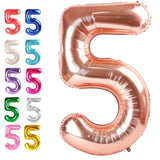 40-Inch Rose Gold Number 5 Foil Balloon for Birthday and Anniversary Parties