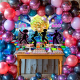 Disco Backdrop Back To 70S 80S 90S Dance Party Decorations Banner Let'S Boogie Birthday Party Photo Booth Backdrops 70.8 X 43.3 Inch Background