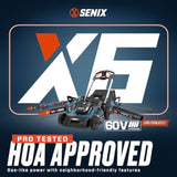 X6 60 Volt Max* 4 Ah Lithium-Ion Battery 60 Volt Max* Cordless Lawn And Garden Tools, Fade-Free, Battery Indicator Lights ()