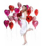18 Pcs Heart Balloons 18" Foil Love Balloons With Letter Mylar Balloon