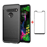 Phone Case for LG G8s ThinQ with Tempered Glass Screen Protector Cover
