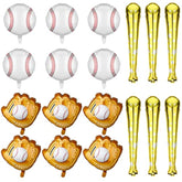 18 Pieces 18 Inch Baseball Balloons Baseball Foil Balloons 20 Inch Glove Jumbo 30 Inch Bat For Birthday Sports Theme Party Decoration Photo Props Supplies