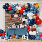 149-Pc Dusty Blue Sports Balloon Garland Kit Multi-Ball Sport Party Decor