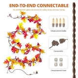 Fall Decorations Fall Garland With Lights 9Ft Plug In Lighted Thanksgiving Garland With 50 Incandescent Bulbs Fall Decor Lights For Outdoor Indoor Home Party Autumn Halloween Fall Harvest Decor