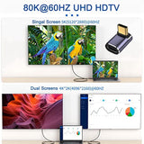 Cablecc 40Gbps Male to Female USB4 Type C 90 Degree Up Down Angled 100W Power