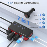 Car Cigarette Lighter Adapter, Usb C Charger 30W And Quick Charge 3.0 Car Cigarette Lighter Splitter, 12V/24V Independent Switches, Fast Car Usb Charger For All Car Devices, Iphone 14/13/12 Pro