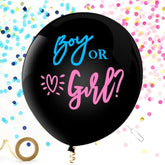 Gender Reveal Balloon, 36 Inch Black Jumbo Boy Or Girl Confetti Balloon With Blue Pink Confetti For Baby Gender Reveal Ideas Baby Shower Party Decoration