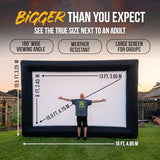 20 ft Outdoor Projector Screen - Supports Front and Rear Projection - Includes Inflation Fan, Tie-Downs and Storage Bag - Inflatable Projector Screen