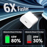 45W Fast USB-C Charger with 10ft Cable for iPhone 16 Series and Android