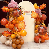 6 Pcs Fall Thanksgiving Balloons Maple Leaf Turkey Foil Balloons Party Decor