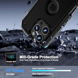 For Iphone 16 Pro Max Case Rugged Shockproof Heavy Duty Protection Screenless Dustproof Dual Layer Strong Tough Non Slip Protective Phone Case For Iphone 16 Pro Max 6.9’’ Men Women Black