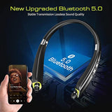 Bluetooth Headset, 2023 Upgraded Neckband Bluetooth Headphones With Retractabl