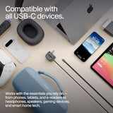 PowerCord All-in-One 30W USB-C Fast Charger with US 4 ft Charging Cable + Wall Adapter Block for USB-C PD 3.0 for iPhone, iPad, , MacBook Air,