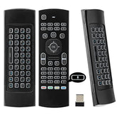 Mx3 Voice Air Mouse Mini Keyboard Backlight Wireless Remote, 2.4G Multifunctional Fly Mouse With Infrared Learning For Android Smart Tv Box, 3-Gyro And 3-Gsensor, Projector Htpc Mini Pc