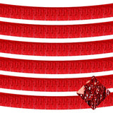 10 Pack 10 Feet Red Foil Fringe Garland Metallic Tinsel Streamers Banner Wall Hanging Curtain Backdrop For Parade Floats, Bachelorette, Wedding, Birthday, Halloween, Christmas Party Decorations