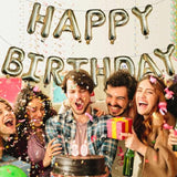 Light Gold Happy Birthday Balloons Banner, 16 Inch Mylar Foil Letters Balloon Sign For Birthday Party Decorations Photo Booth Backdrop