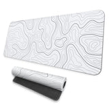 Large Gaming Mouse Pad, Full Keyboard Mat, Long Laptop Mousepad, Computer Mouse Mat For Home And Office, Anti-Slip Rubber Base, 31.5 X 11.8 Inches (Grey White Topographic Map)