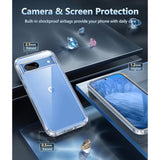 For Google-Pixel 8A Case Clear: Support Wireless Charging Military Grade Drop Protection Anti Yellowing Cell Phone Cover - Rugged Durable Shockproof Protective Bumper(Clear)