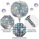 12pcs 18" Silver Disco Ball Foil Balloons for Disco Theme Party Decor