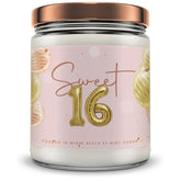 16Th Birthday Candle - Sweet 16 Candles - 16Th Birthday Gifts For Girls - Made In Usa 9 Oz Scented Birthday Cake Candle By Mint Sugar Candle Co - 16 Year Old Girl Birthday Gift Ideas