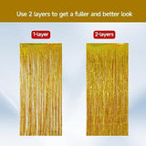 4 Pack Gold Foil Fringe Curtains Tinsel Backdrop for Party Decorations