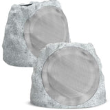 Outdoor Speakers Bluetooth Waterproof Patio Rock Speakers Outdoor Wireless,Solar-Powered,Weatherproof Design Ideal For Patio,Pool, Garden, Deck And Other Activities (Grey, 2 Pack)