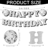 Disco Ball Happy Birthday Banner, Disco Birthday Party Decorations Small Happy Birthday Banner Birthday Party Supplies For 70S 80S Hippie Baby Shower