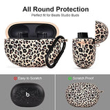 Beats Studio Buds/Beats Studio Buds Plus Silicone Case Cover with Keychain - Khaki/Leopard Floral Print