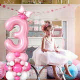 30pcs 40" Pink Number 3 Balloons for Girl's 3rd Birthday Party Decor