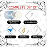 130-Piece Dusty Blue Balloon Arch Kit Light Blue White Macaron Decor