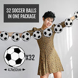 Soccer Party Decoration Banners 32 Pcs - Soccer Ball Football Pattern Garlands Bunting Decorations Cards for Kids Boys Soccer Fans Birthday Party