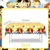 2Pcs Cartoon Themed Tablecloth Disposable Tablecover Birthday Party Supplies And Cartoon Decorations For Kid Boy Baby Shower Rectangle Tables 70"X42",2 Pack
