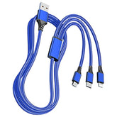 Multi Charging Cable 10Ft, Long Nylon Braided Universal 3 In 1 Multi Charger Cable Adapter With Ip/Type C/Micro Usb Port For Phone/Samsung Galaxy/Ps5/Huawei/Pixel/Lg/Tablets And More(Blue)