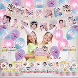 Birthday Party Supplies, Birthday Decorations Set - Banners,Cake Toppers,21Pcs Cupcake Toppers Perfect For Boys And Girls(Pink)