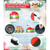 12Ft Christmas Inflatables Outdoor Decorations, Giant Blow Ups Yard Decoration Inflatable Santa Claus Drive Sleight With