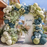 Dusty Blue Green Balloon Arch Kit: Boho Party Decor