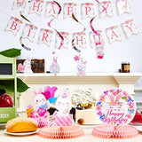 Easter Bunny Party Decor Kit – 26pcs Banner, Swirls & Centerpieces for Baby Girl Shower