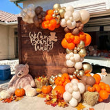 Fall Balloon Arch Garland Kit – Burnt Orange, White, Gold & Brown Party Decor