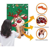 Pin The Nose On The Reindeer,Large Christmas Reindeer Poster Games For Kids Christmas Party Games